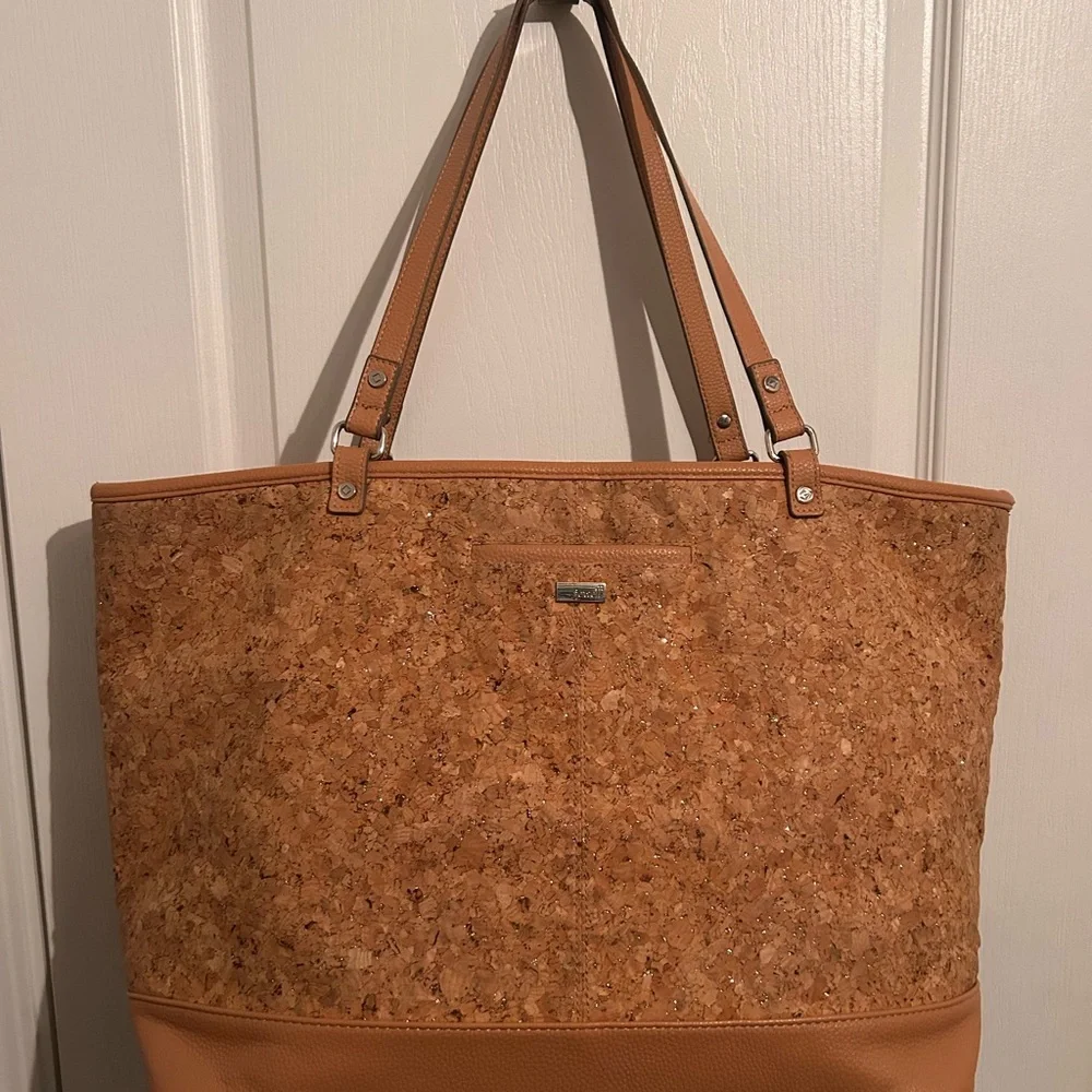 Tan Cork Tote Bag & Matching Wallet - Picture 1 of 7